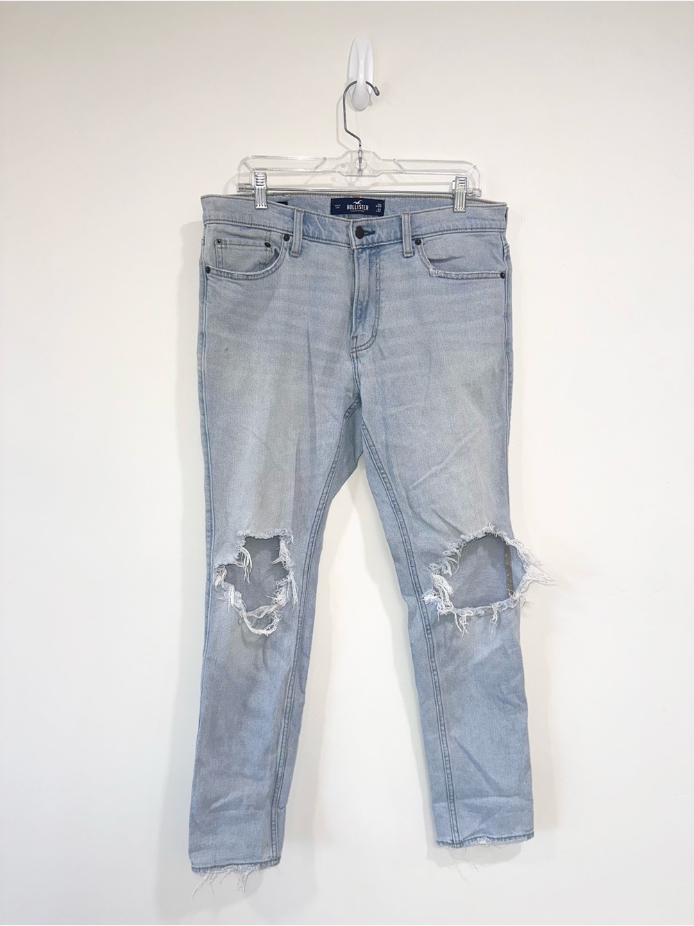 Hollister Light Wash Skinny Distressed Jeans
